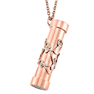 Simulated Multi Color Diamond 0.80 ctw Kaleidoscope Pendant Necklace in ION Plated RG Stainless Steel 30-32 Inches