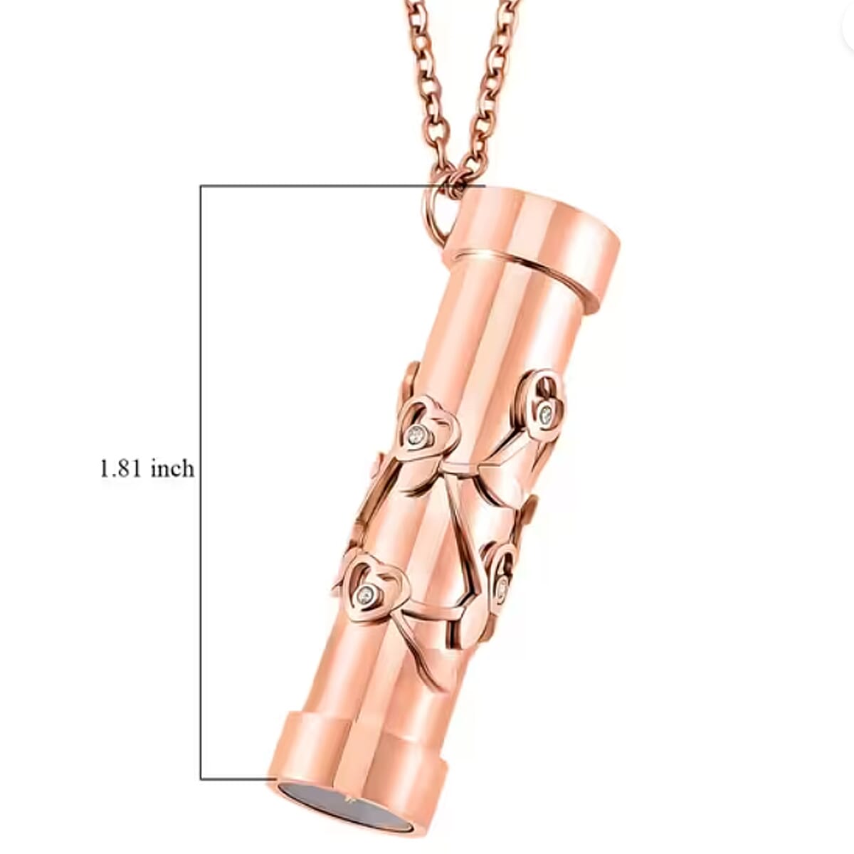 Simulated Multi Color Diamond 0.80 ctw Kaleidoscope Pendant Necklace in ION Plated RG Stainless Steel 30-32 Inches image number 6