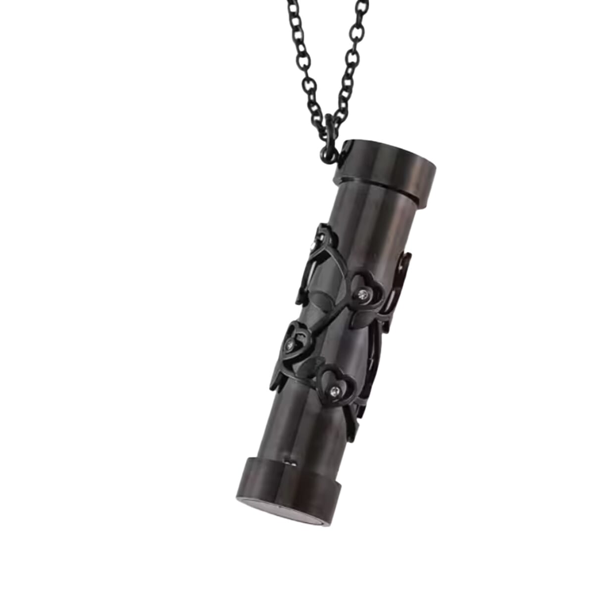 Simulated Multi Color Diamond 0.80 ctw Kaleidoscope Pendant Necklace in ION Plated Black Stainless Steel 30-32 Inches image number 0