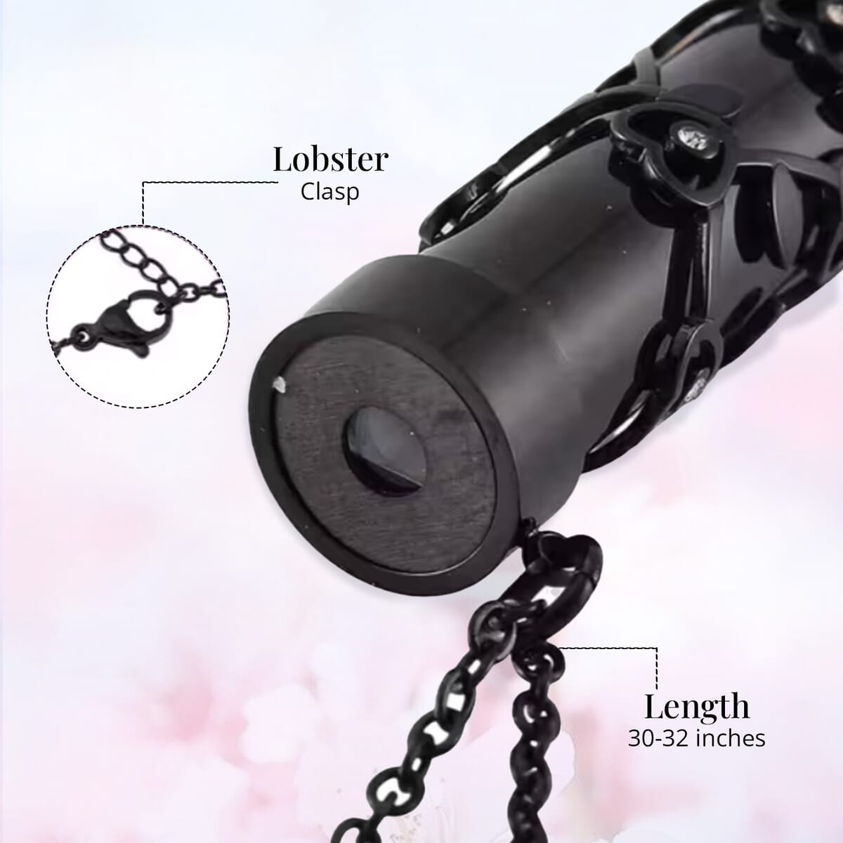 Simulated Multi Color Diamond 0.80 ctw Kaleidoscope Pendant Necklace in ION Plated Black Stainless Steel 30-32 Inches image number 4