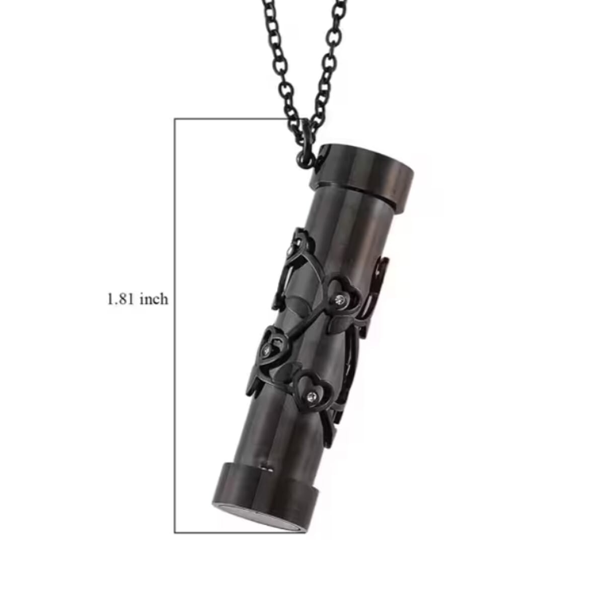 Simulated Multi Color Diamond 0.80 ctw Kaleidoscope Pendant Necklace in ION Plated Black Stainless Steel 30-32 Inches image number 6