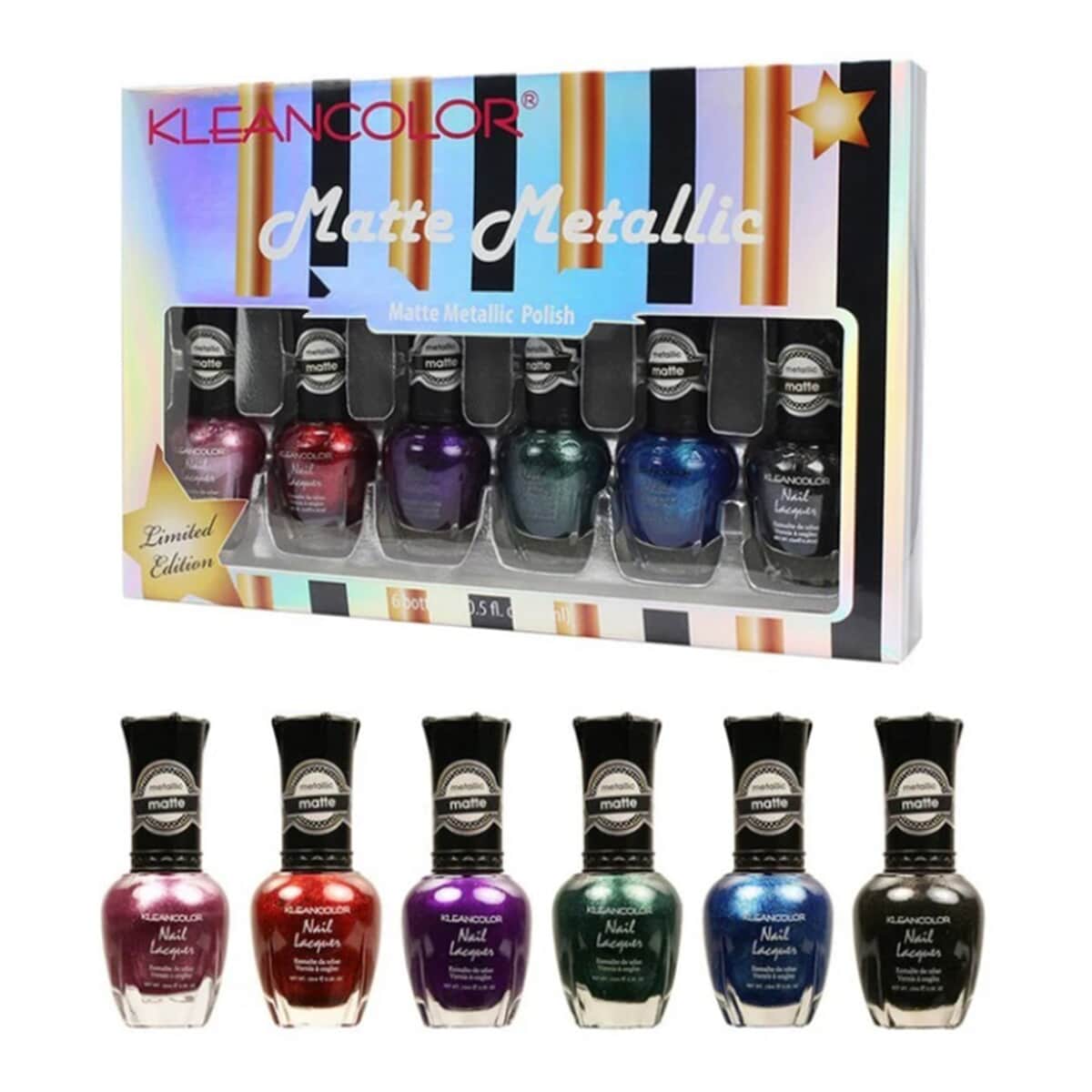 Closeout KleanColor Matte Metallic Nail Polish Sets-6pc image number 0