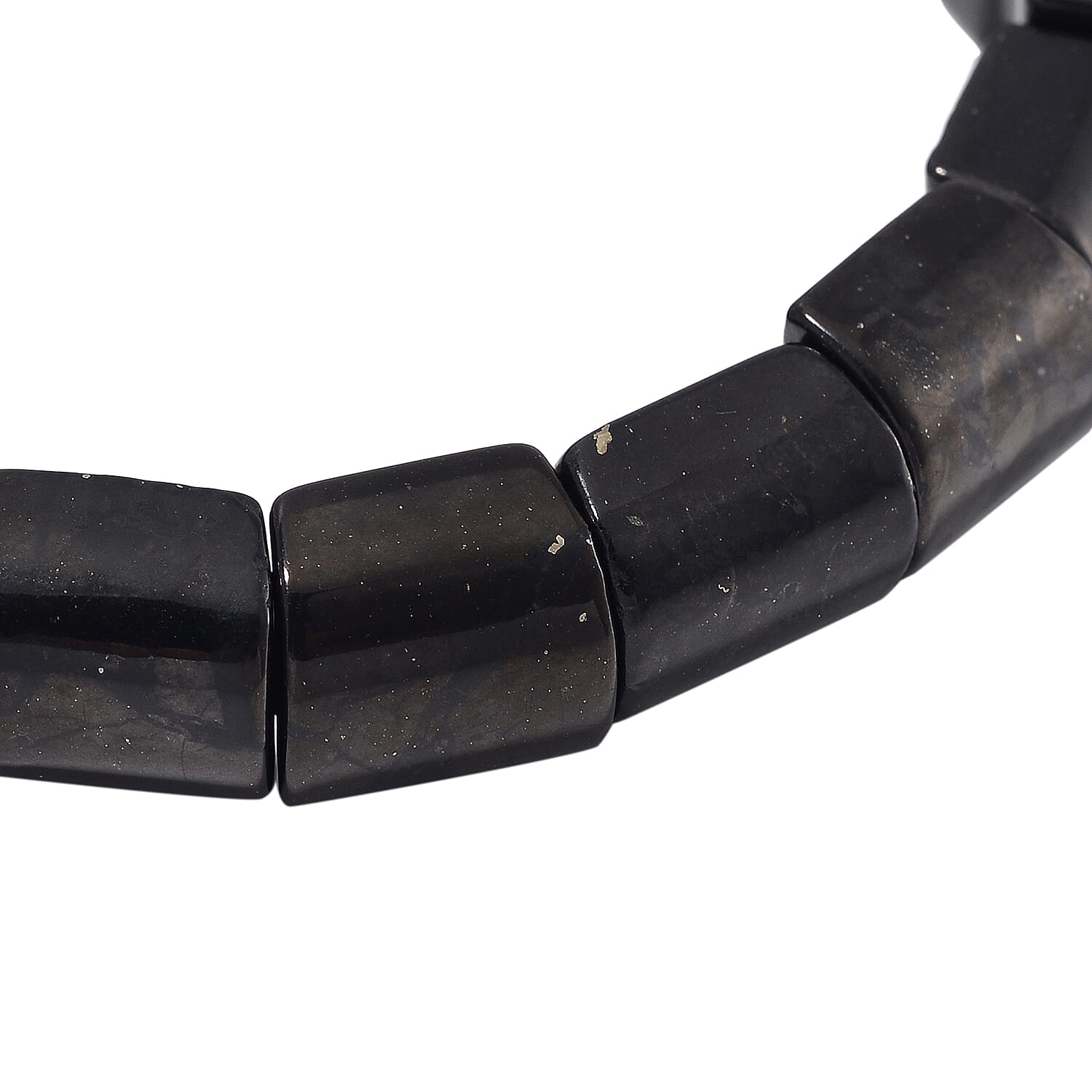 Shungite 150.00 ctw Block Stretch Bracelet