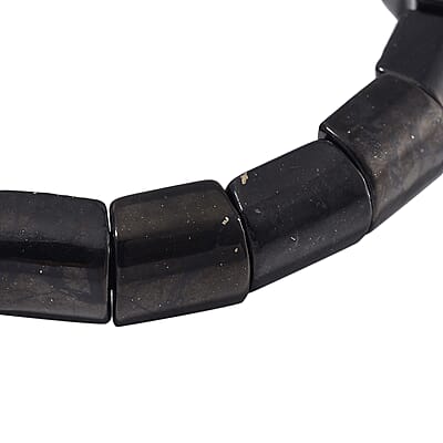 Shungite 150.00 ctw Block Stretch Bracelet
