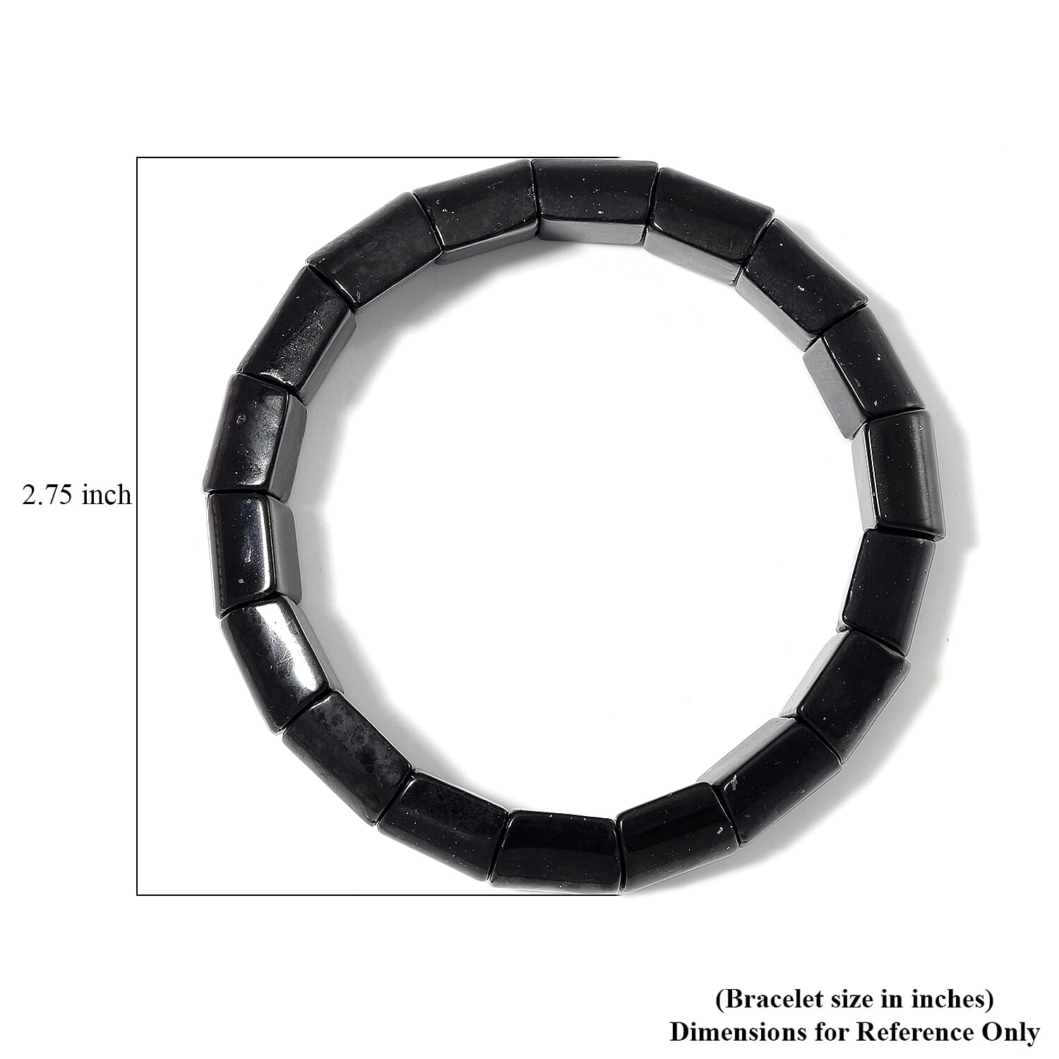 Shungite 150.00 ctw Block Stretch Bracelet
