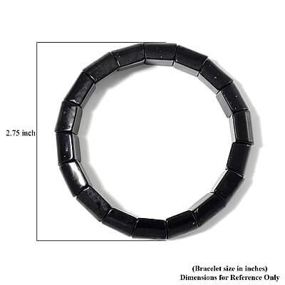 Shungite 150.00 ctw Block Stretch Bracelet