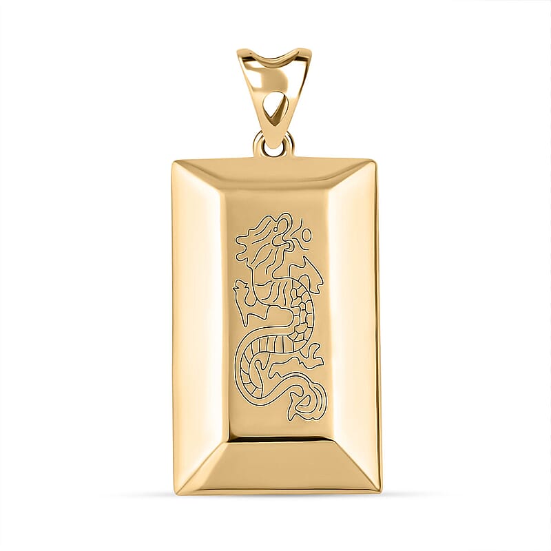 Iliana Dragon Bar Pendant in 18K Yellow Gold 1.30 Grams