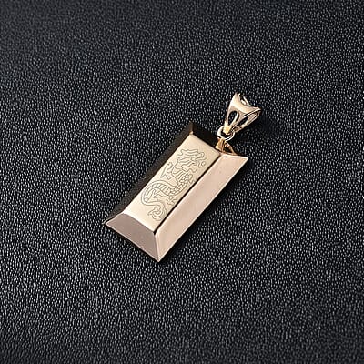 Iliana Dragon Bar Pendant in 18K Yellow Gold 1.30 Grams