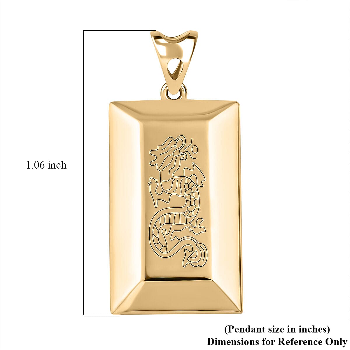 Iliana Dragon Bar Pendant in 18K Yellow Gold 1.30 Grams