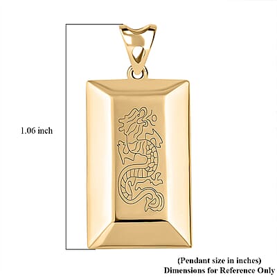 Iliana Dragon Bar Pendant in 18K Yellow Gold 1.30 Grams