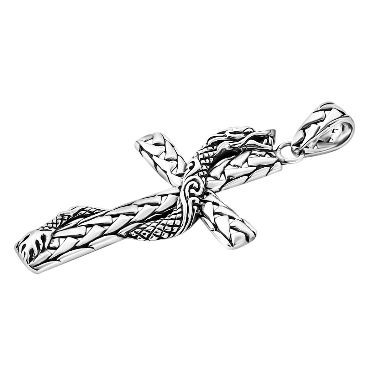 Bali Legacy Sterling Silver Padian Chain Dragon Cross Pendant 5.80 Grams image number 3