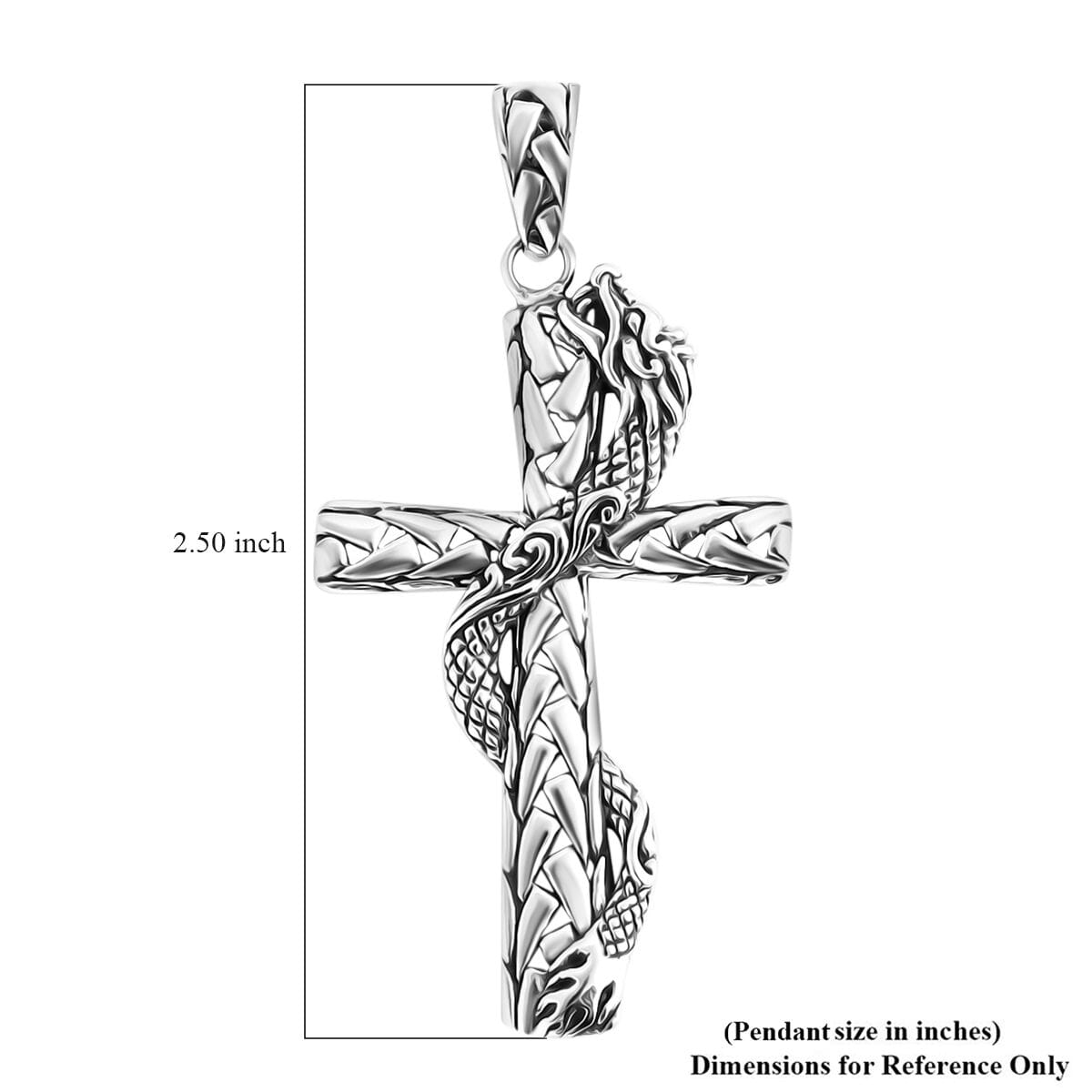 Bali Legacy Sterling Silver Padian Chain Dragon Cross Pendant 5.80 Grams image number 5