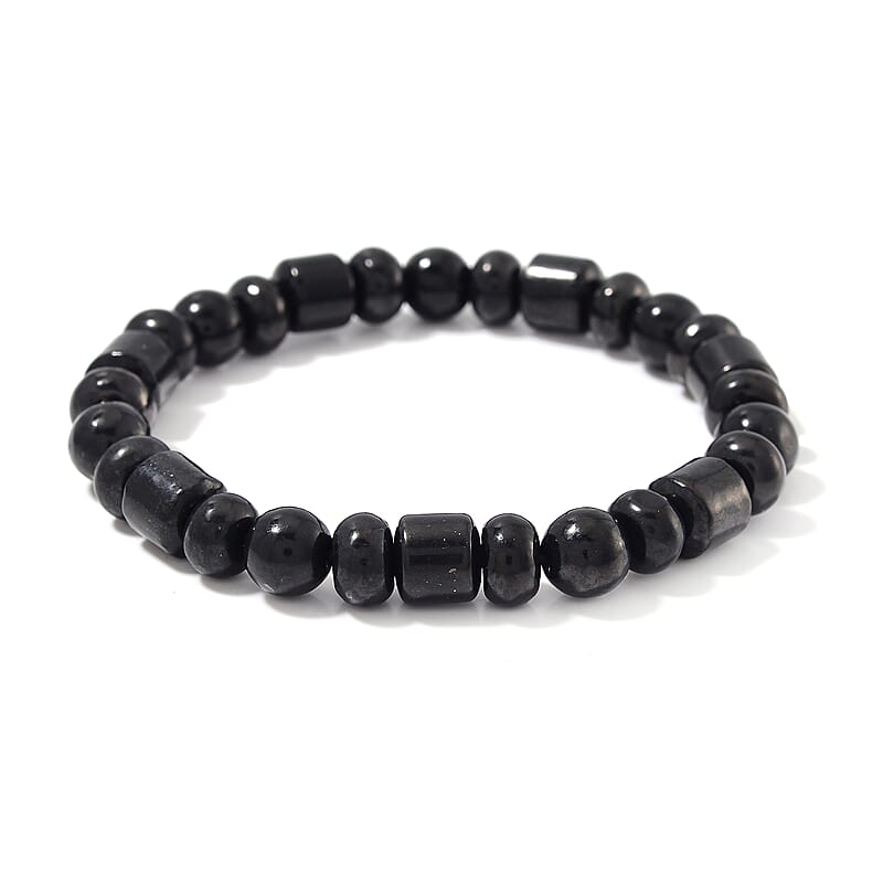 Shungite 90.00 ctw Roundel Stretch Bracelet