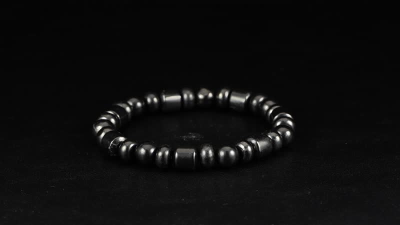 Shungite 90.00 ctw Roundel Stretch Bracelet