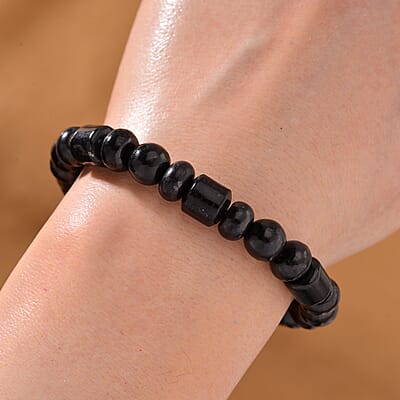 Shungite 90.00 ctw Roundel Stretch Bracelet