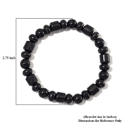 Shungite 90.00 ctw Roundel Stretch Bracelet