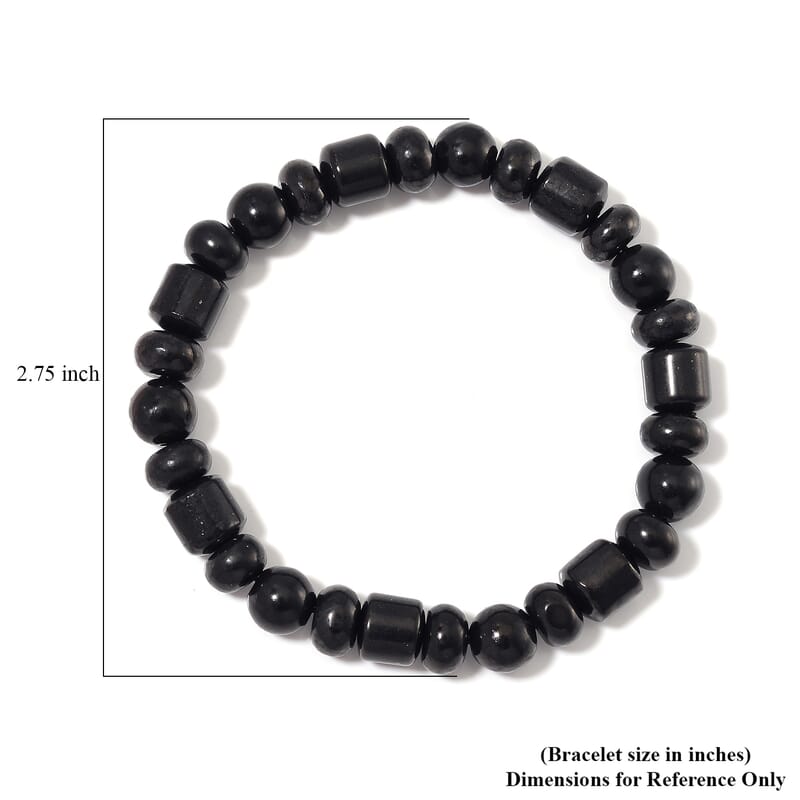 Shungite 90.00 ctw Roundel Stretch Bracelet