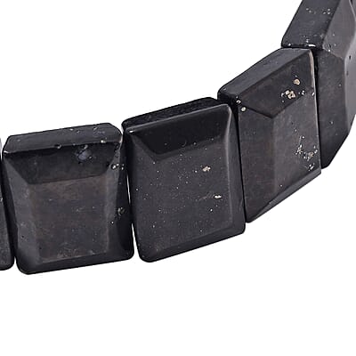 Shungite 170.00 ctw Block Stretch Bracelet