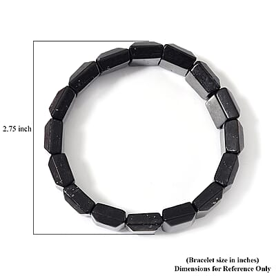 Shungite 170.00 ctw Block Stretch Bracelet