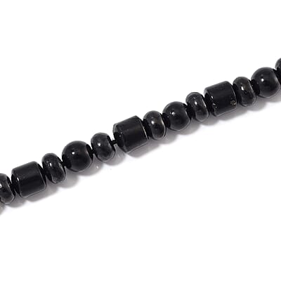 Shungite 90.00 ctw Beaded Necklace in Rhodium Over Sterling Silver 20 Inches
