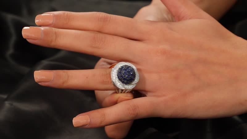 Madagascar Blue Sapphire, White Zircon Radiant Galaxy Ring in Rhodium Over Sterling Silver (Size 7.0) 3.25 ctw