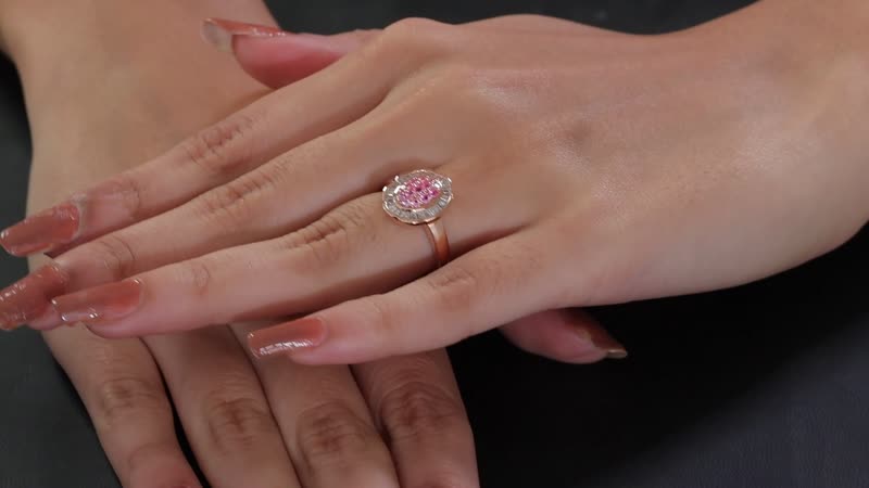 Premium Mahenge Spinel, Diamond (0.30 cts) Ring in 18K Vermeil RG Over Sterling Silver (Size 10.0) 0.65 ctw