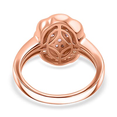 D'Joy Mahenge Spinel and Diamond 0.65 ctw Blossom Halo Ring in 18K Vermeil Rose Gold Over Sterling Silver (Size 10.0)
