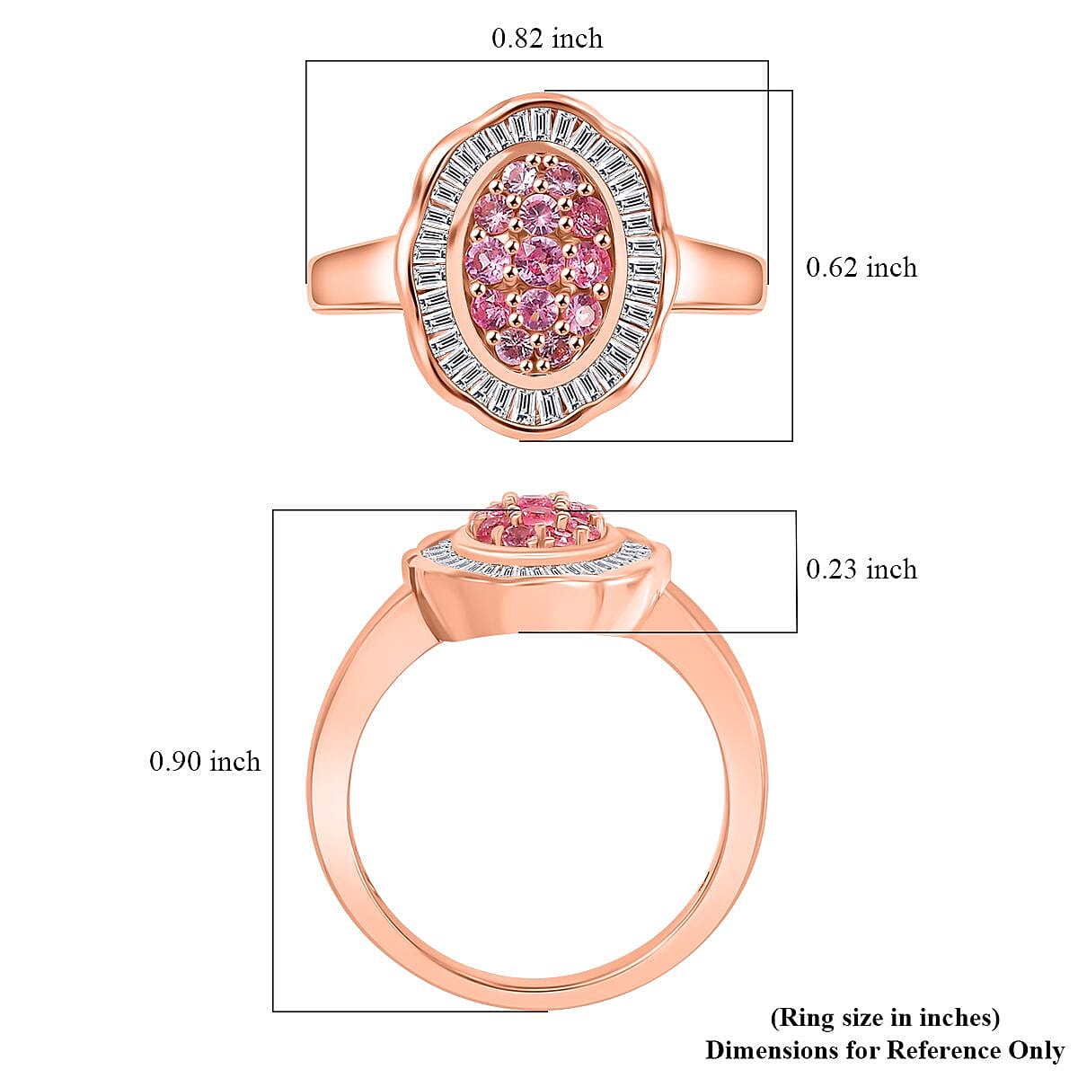 D'Joy Mahenge Spinel and Diamond 0.65 ctw Blossom Halo Ring in 18K Vermeil Rose Gold Over Sterling Silver (Size 10.0)