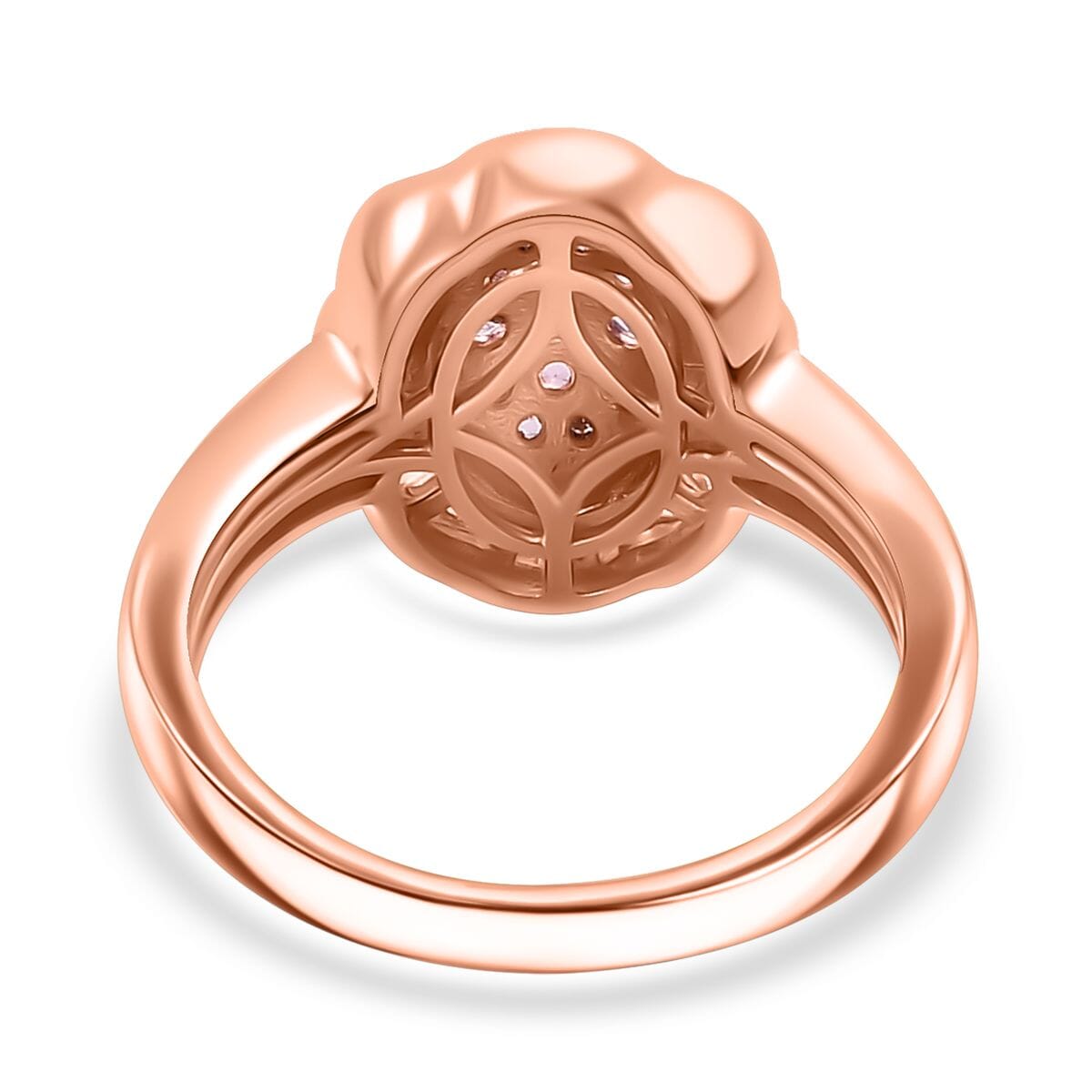 Mahenge Spinel and Diamond 0.65 ctw Blossom Halo Ring in 18K Vermeil Rose Gold Over Sterling Silver (Size 9.0) image number 4
