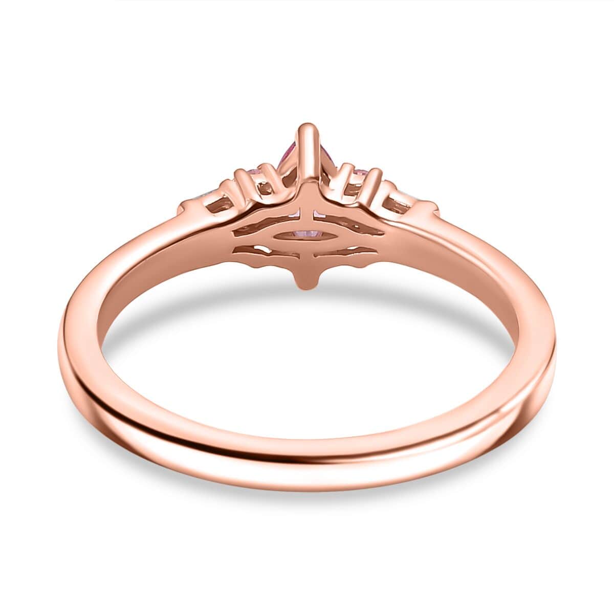 Mahenge Spinel and Diamond 0.35 ctw Petite Marquise Ring in 18K Vermeil Rose Gold Over Sterling Silver (Size 10.0) (Del. in 10-12 Days) image number 4