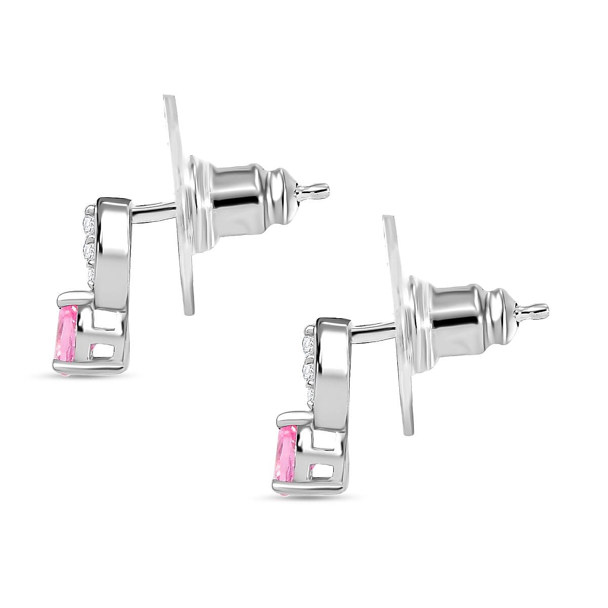 D'Joy Mahenge Spinel and Moissanite 0.35 ctw Drop Earrings in Rhodium Over Sterling Silver