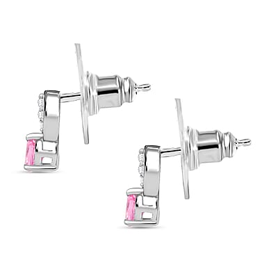 D'Joy Mahenge Spinel and Moissanite 0.35 ctw Drop Earrings in Rhodium Over Sterling Silver