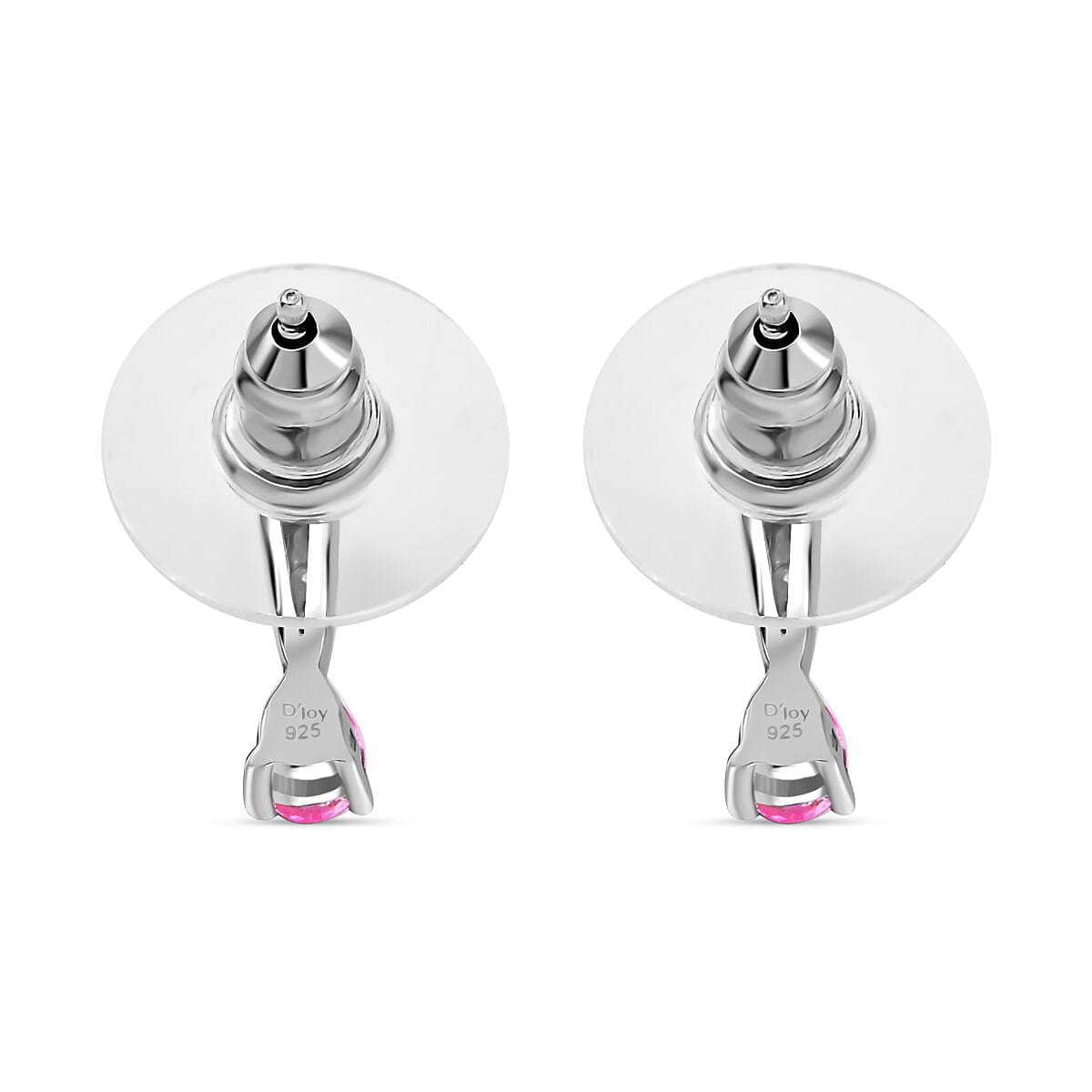 D'Joy Mahenge Spinel and Moissanite 0.35 ctw Drop Earrings in Rhodium Over Sterling Silver