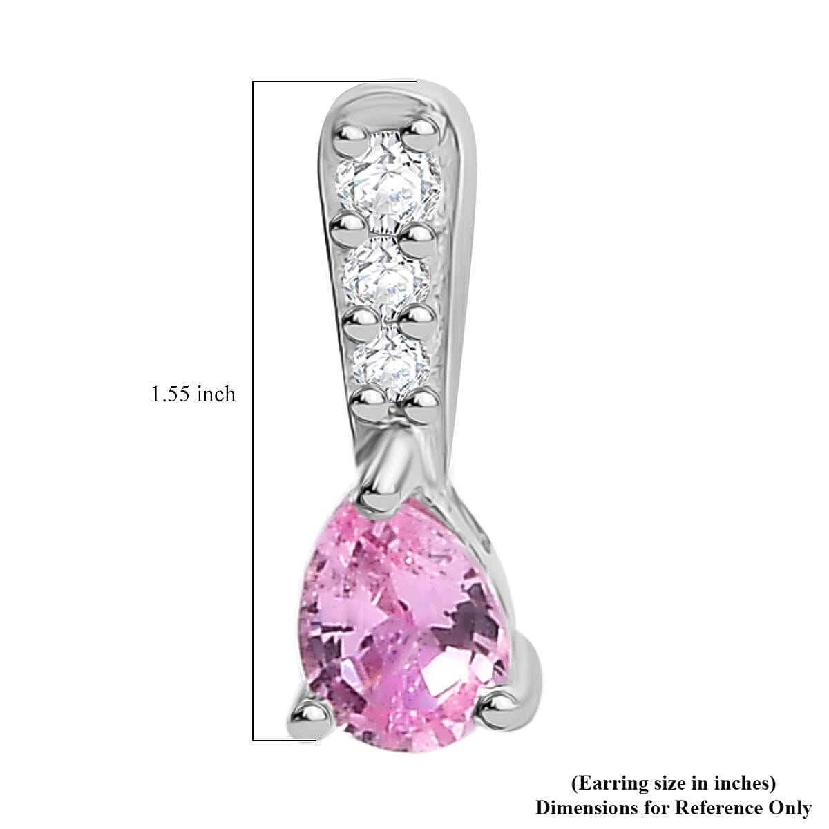 D'Joy Mahenge Spinel and Moissanite 0.35 ctw Drop Earrings in Rhodium Over Sterling Silver