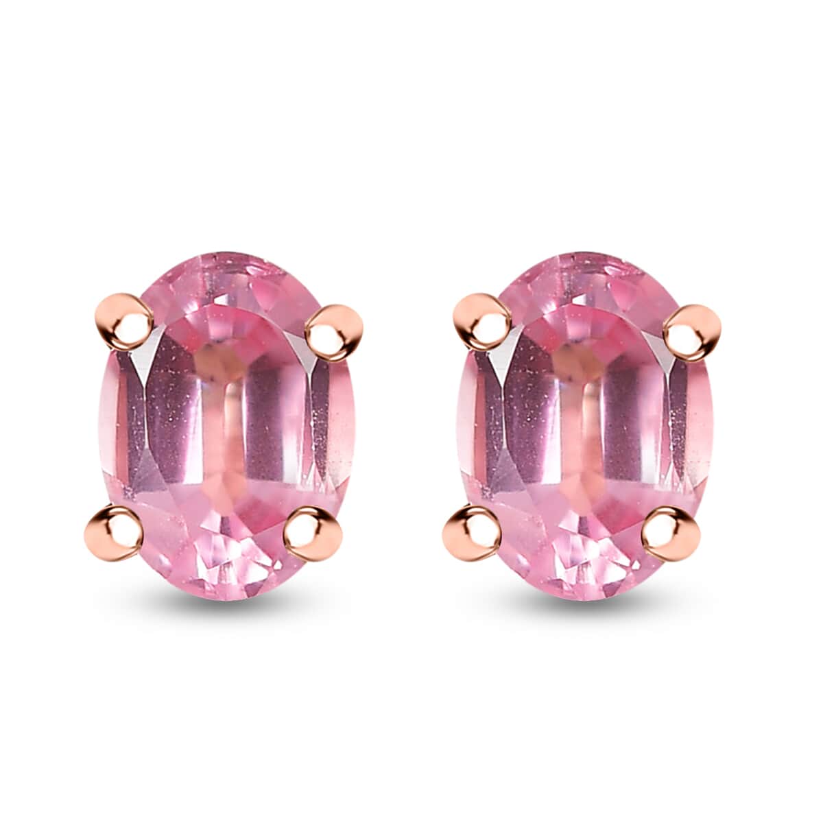 Mahenge Spinel 0.40 ctw Solitaire Stud Earrings in 18K Vermeil Rose Gold Over Sterling Silver image number 0