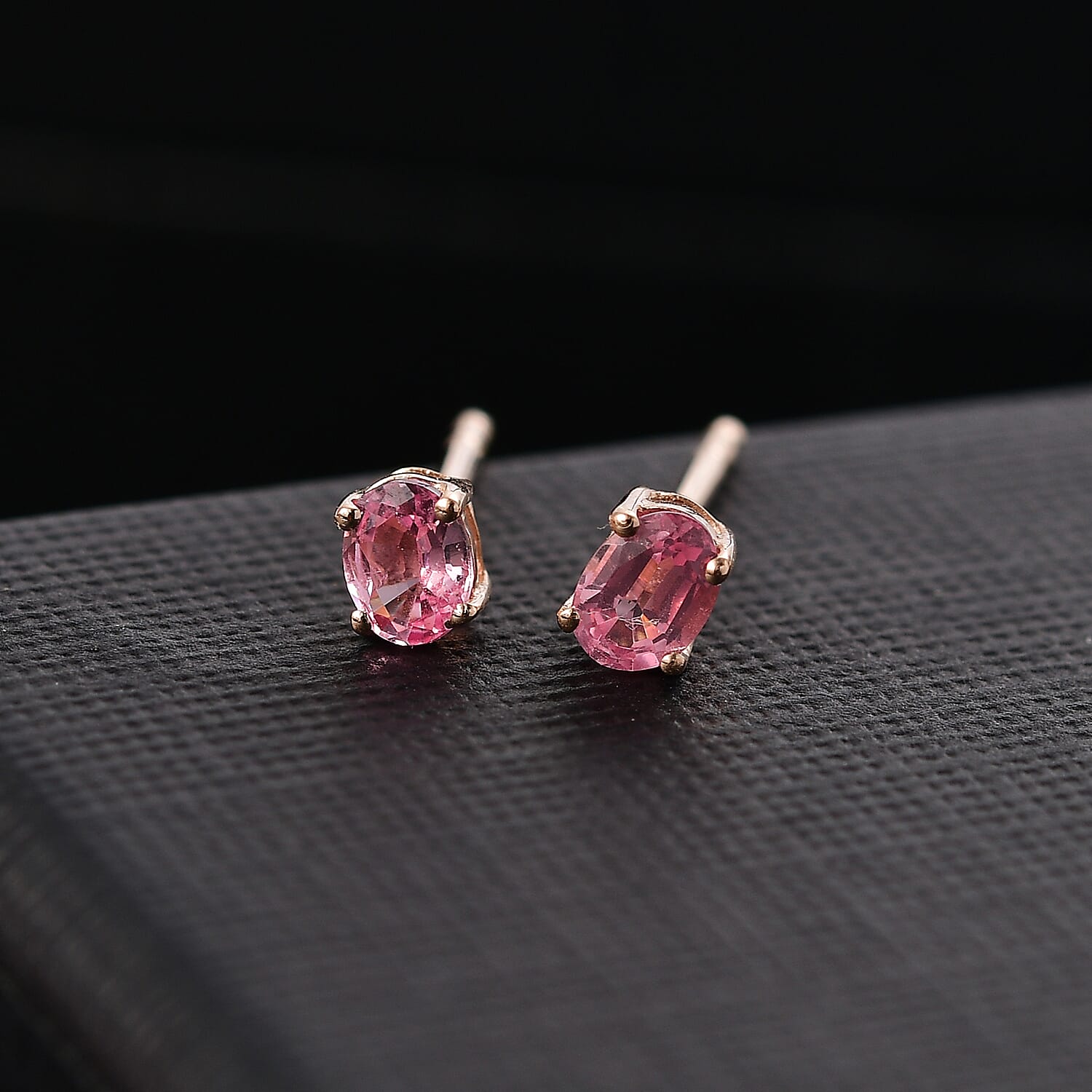 D'Joy Mahenge Spinel 0.40 ctw Solitaire Stud Earrings in 18K Vermeil Rose Gold Over Sterling Silver