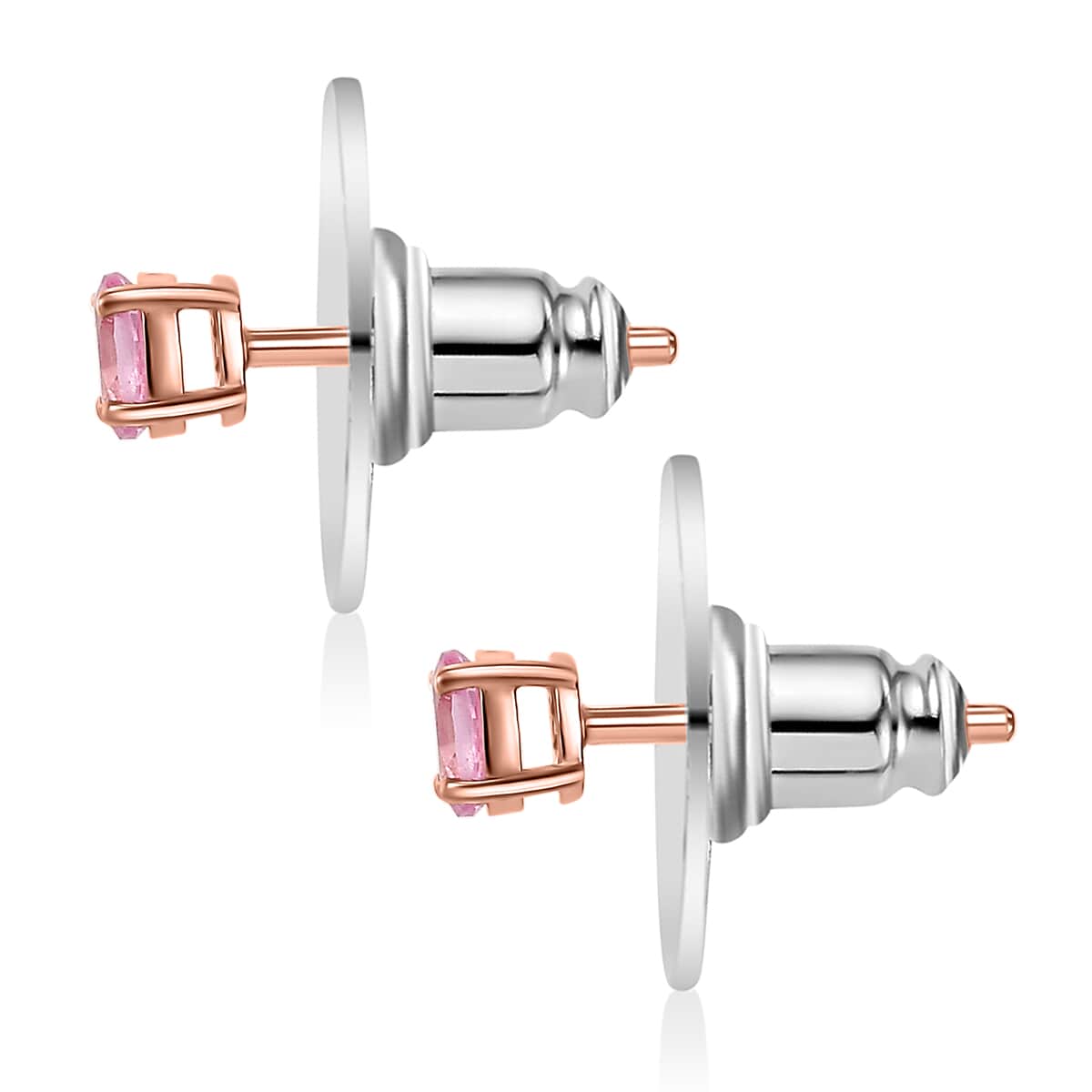 Mahenge Spinel 0.40 ctw Solitaire Stud Earrings in 18K Vermeil Rose Gold Over Sterling Silver image number 3