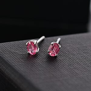 D'Joy Mahenge Spinel 0.40 ctw Solitaire Stud Earrings in Rhodium Over Sterling Silver