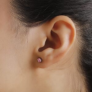 D'Joy Mahenge Spinel 0.40 ctw Solitaire Stud Earrings in Rhodium Over Sterling Silver