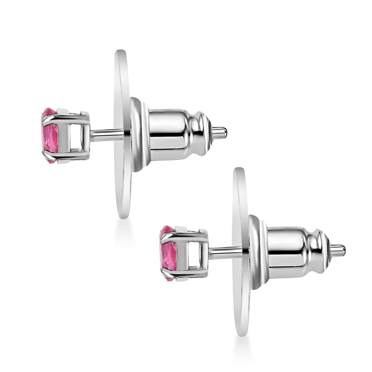 Mahenge Spinel 0.40 ctw Solitaire Stud Earrings in Rhodium Over Sterling Silver image number 3