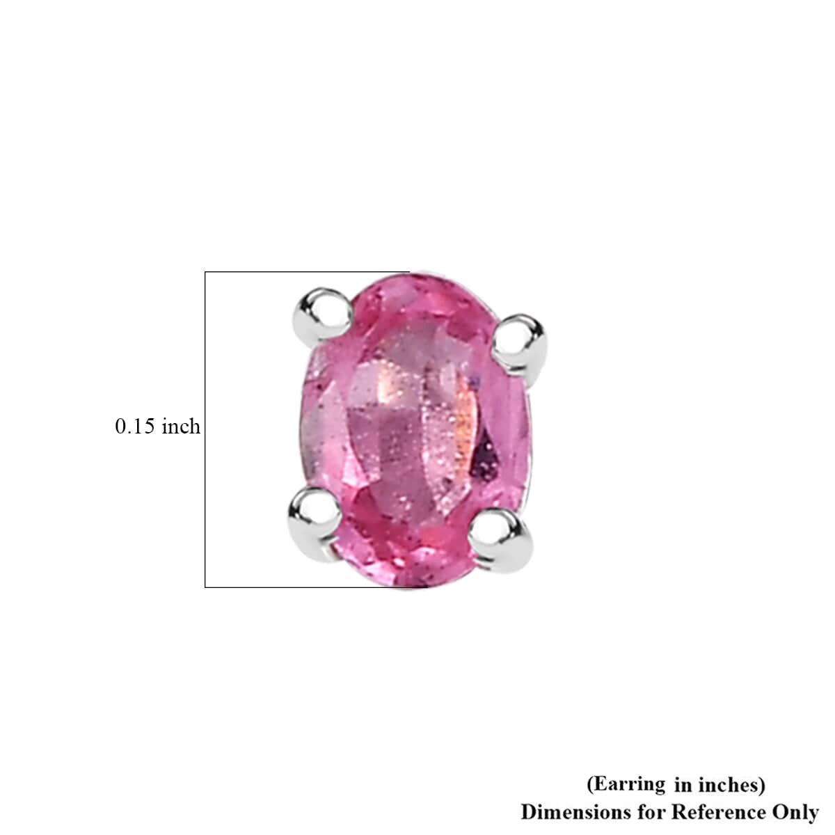 Mahenge Spinel 0.40 ctw Solitaire Stud Earrings in Rhodium Over Sterling Silver image number 4