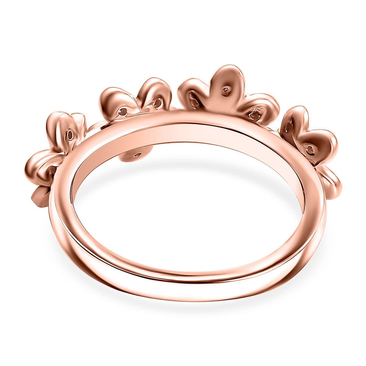 D'Joy Uncut Natural Pink Diamond 0.20 ctw Floral Ring in 18K Vermeil Rose Gold Over Sterling Silver (Size 10.0)
