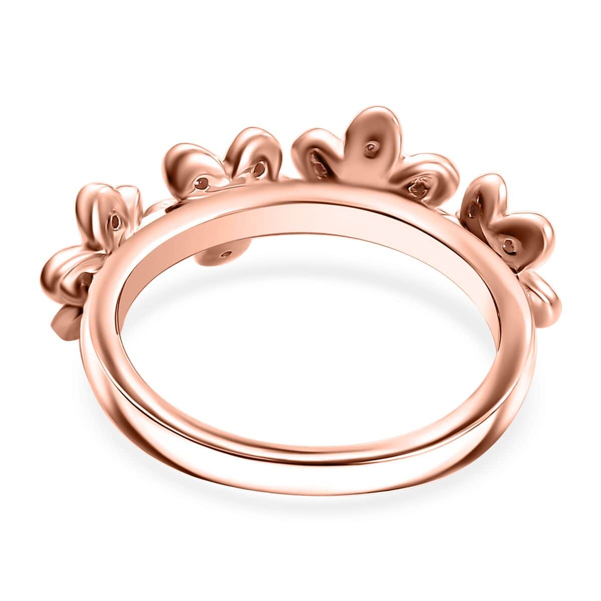 Natural Pink Diamond 0.20 ctw Floral Ring in 18K Vermeil Rose Gold Over Sterling Silver (Size 6.0) image number 4