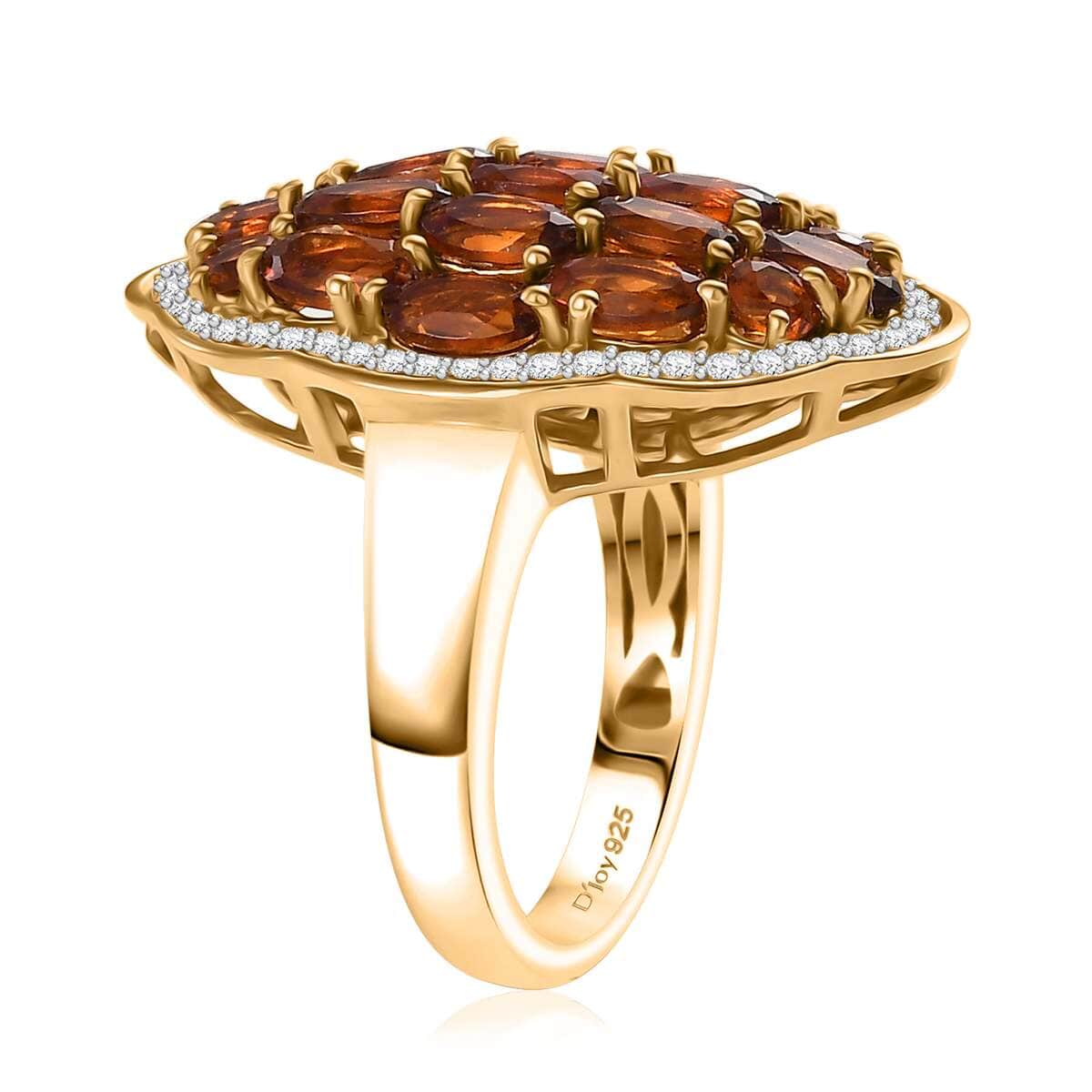 Premium Santa Ana Madeira Citrine and White Zircon 4.10 ctw Harvest Flame Ring in 18K Vermeil Yellow Gold Over Sterling Silver (Size 6.0) image number 3