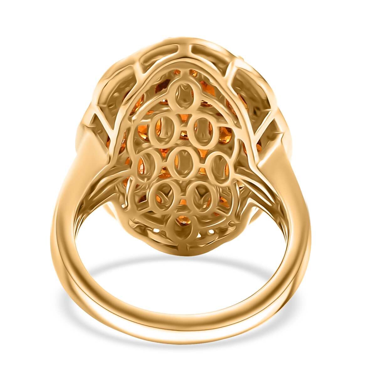 Premium Santa Ana Madeira Citrine and White Zircon 4.10 ctw Harvest Flame Ring in 18K Vermeil Yellow Gold Over Sterling Silver (Size 8.0) image number 4