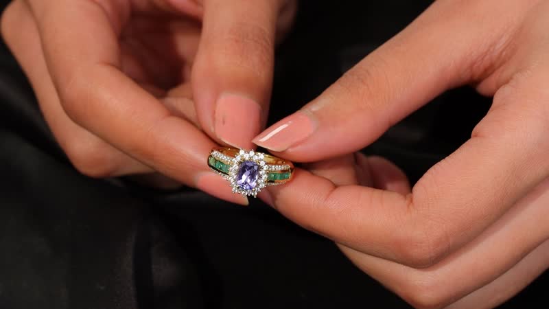 Tanzanite, Multi Gemstone Ring in 18K Vermeil YG Over Sterling Silver (Size 7.0) 1.90 ctw