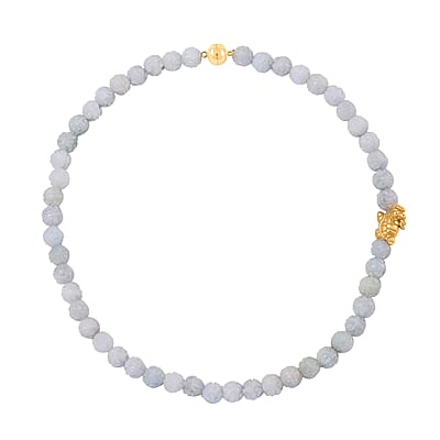 Natural Jade 403.00 ctw Carved Beaded Necklace with Dragon Turtle Charm in 14K YG Over Sterling Silver 20 Inches