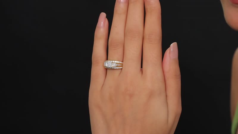 Moissanite 2.00 ctw Ring in 18K Vermeil Yellow Gold Over Sterling Silver (Size 10.0)