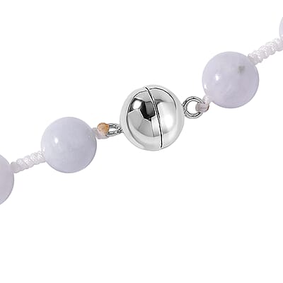 Natural Jade 290.00 ctw Carved Dragon and Knotted Double Sided Necklace in Rhodium Over Sterling Silver 20 Inches