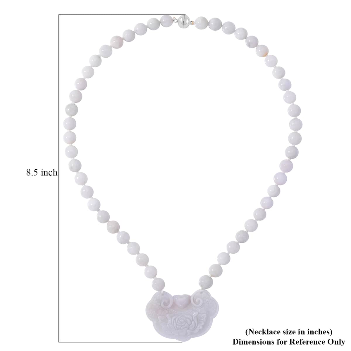 Natural Jade 335.00 ctw Ruyi Ping An Carved and Beaded Double Sided Necklace in Rhodium Over Sterling Silver 20 Inches image number 6